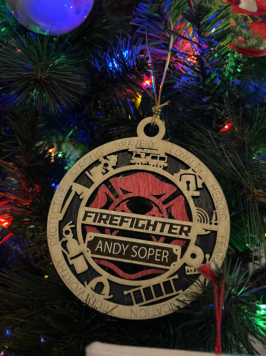 Custom Fire Fighter Ornament / Hanging